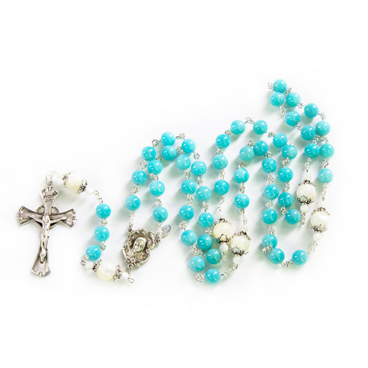 Amazonite, Mother of Pearl Rosary
