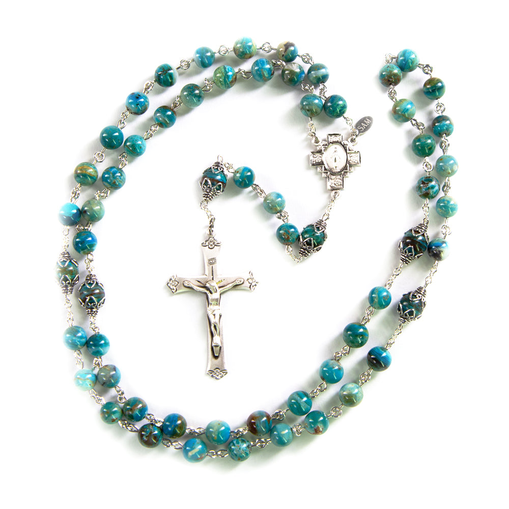 Blue Opaline Rosary