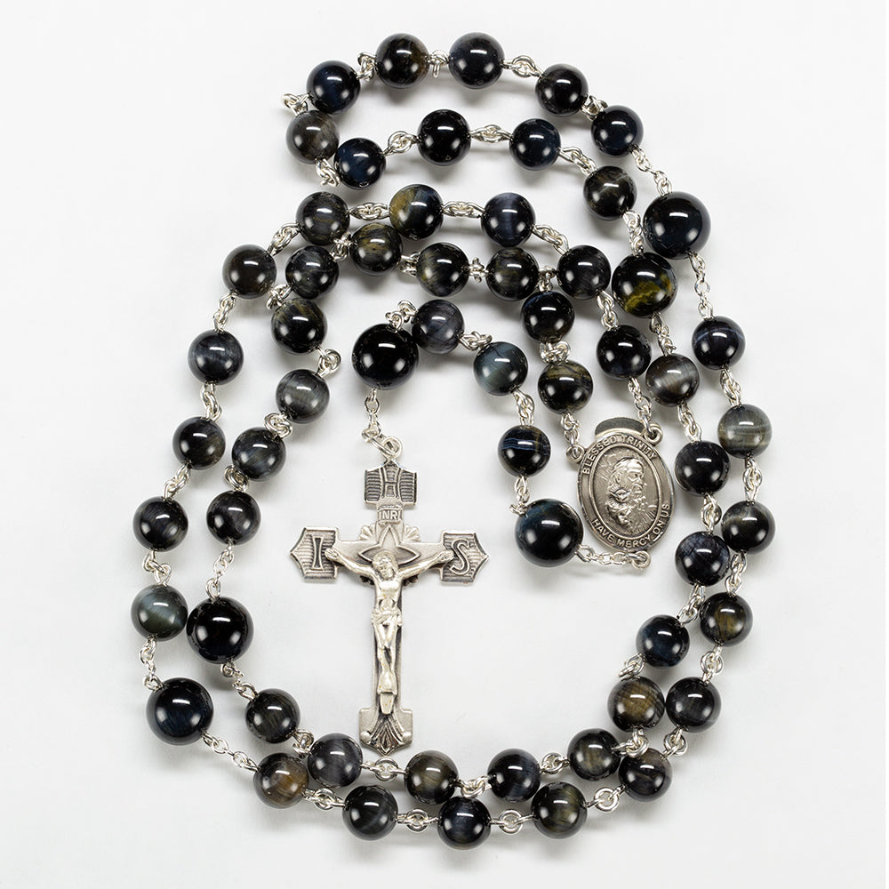 Blue Tiger's Eye Rosary – Rosaries and Chaplets by Sue Anna Mary
