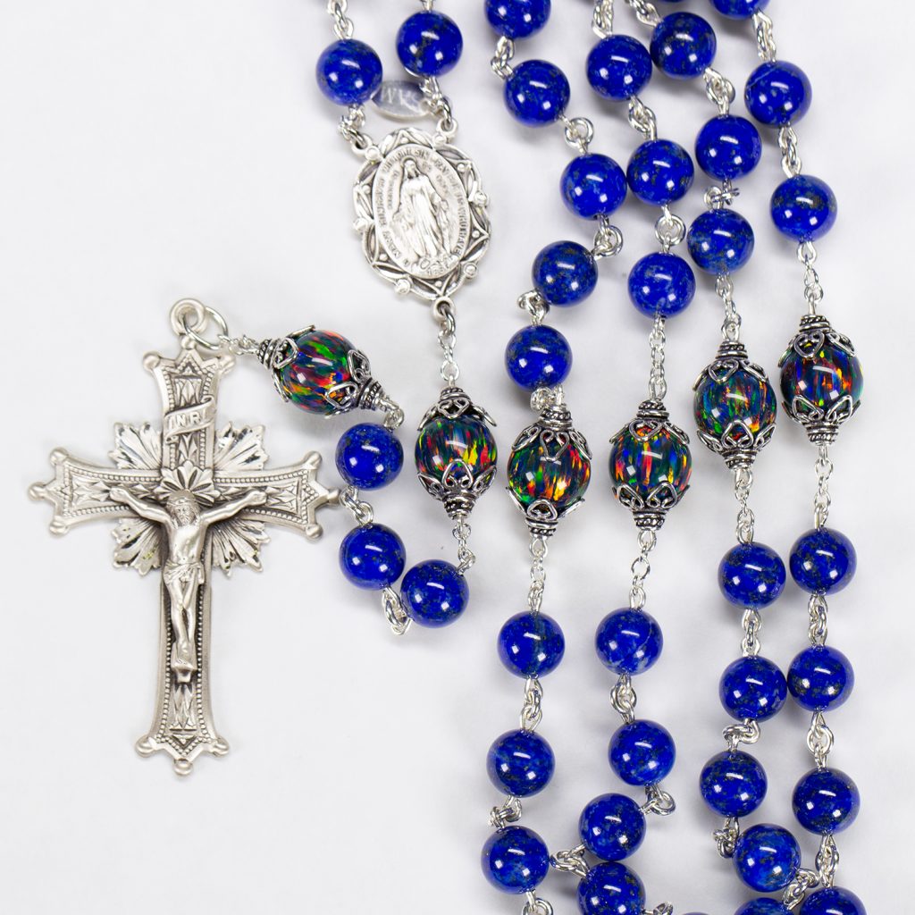Lapis Lazuli & Fire Opal Rosary