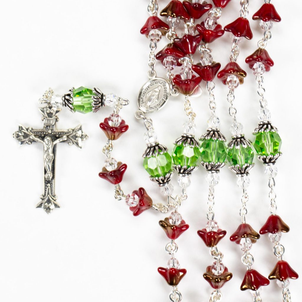 Christmas Bell Red Swarovski Rosary