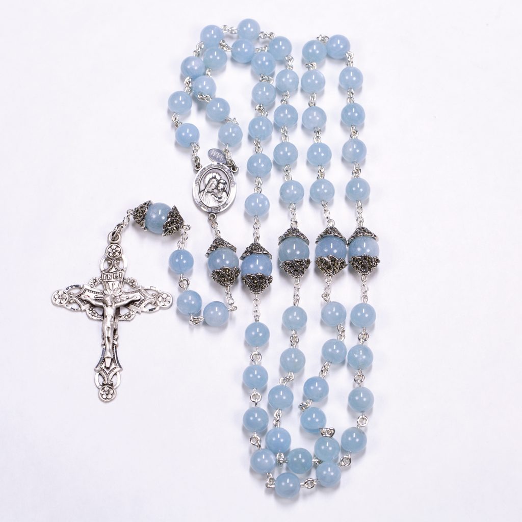 Blue Aquamarine Rosary