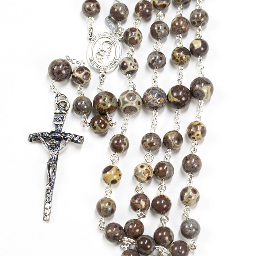 Handmade Rosary for Catholic Men with Jasper gemstones