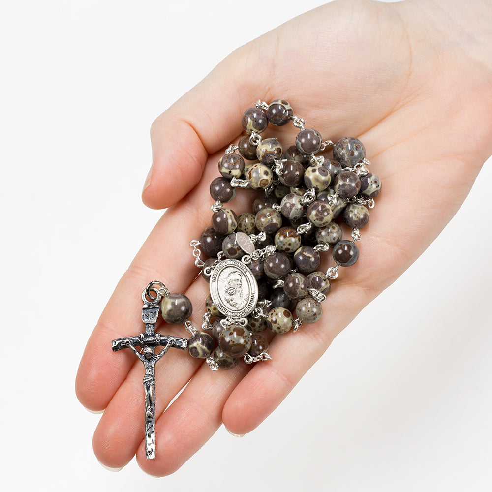 Handmade Rosary for Catholic Men with Jasper gemstones