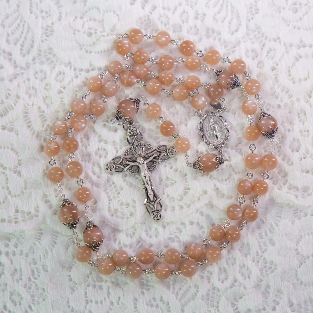 Peach Moonstone Rosary