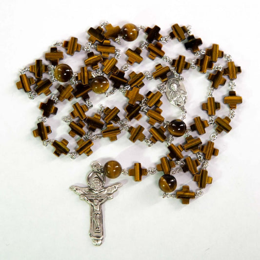 Tiger Eye Rosary | Handmade for Catholic Men