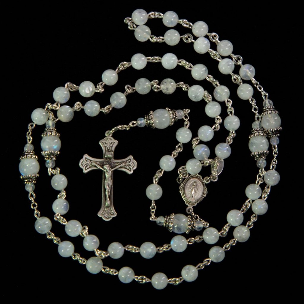 Rainbow Moonstone Rosary | Handmade Catholic Rosary