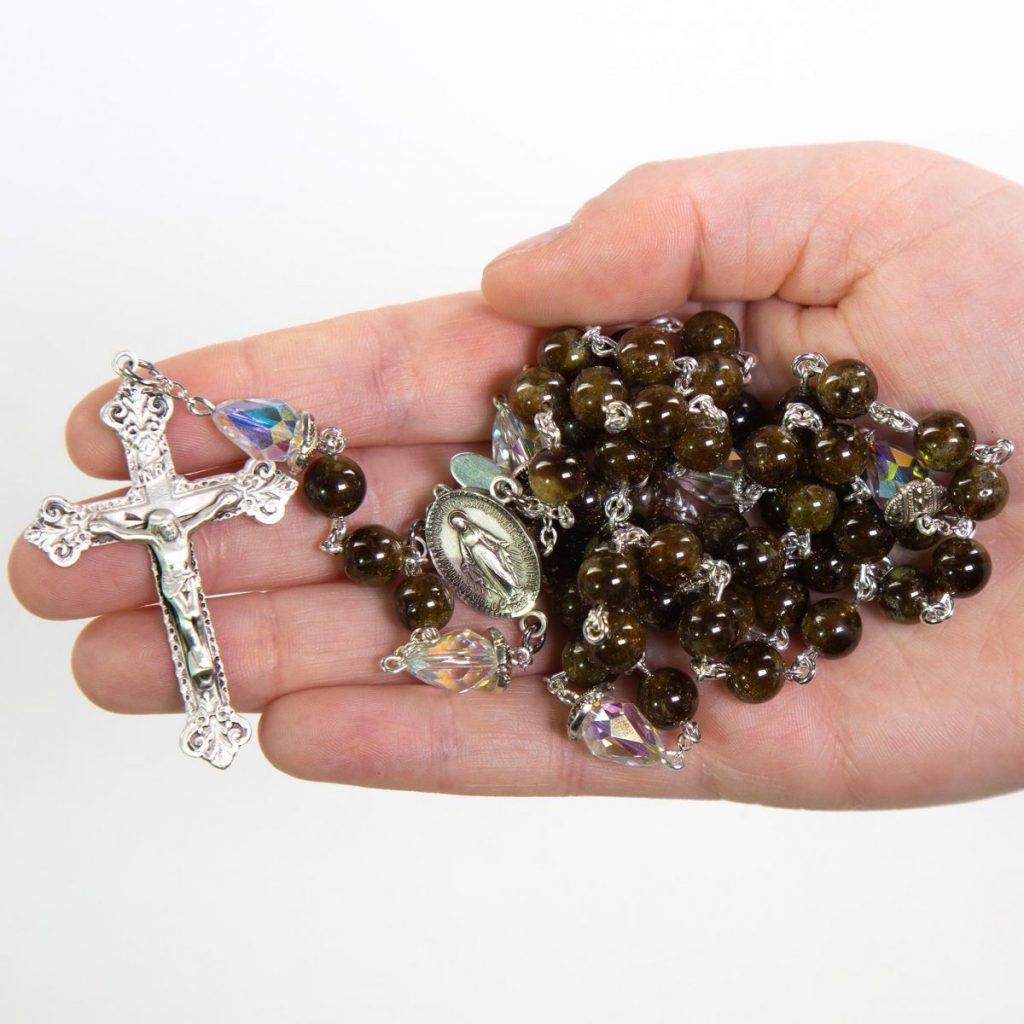 Brown Garnet Mens Rosary | Handmade Catholic Rosary