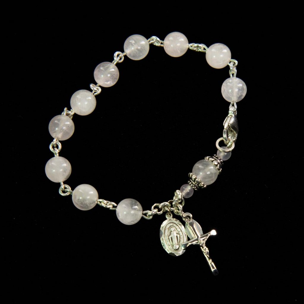 Rose Quartz Bracelet Rosary | Handmade Pocket Rosary