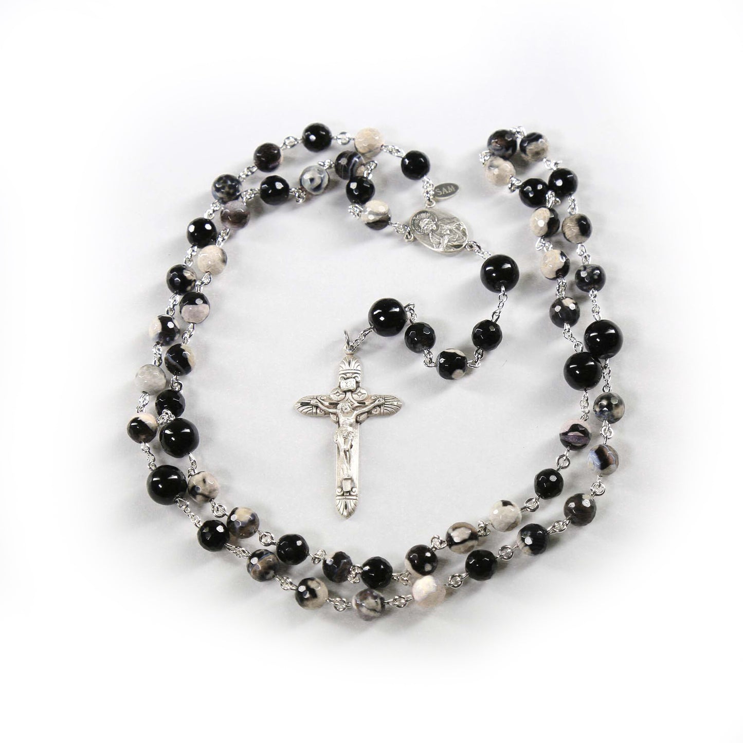 Black & White Agate Rosary