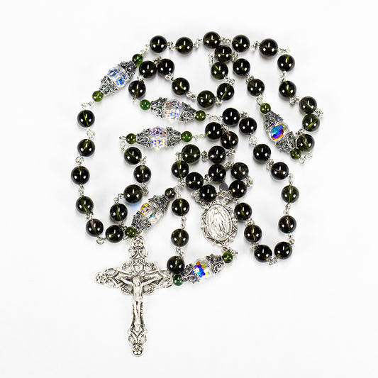 Green Tourmaline Gemstone Catholic Women's Rosary