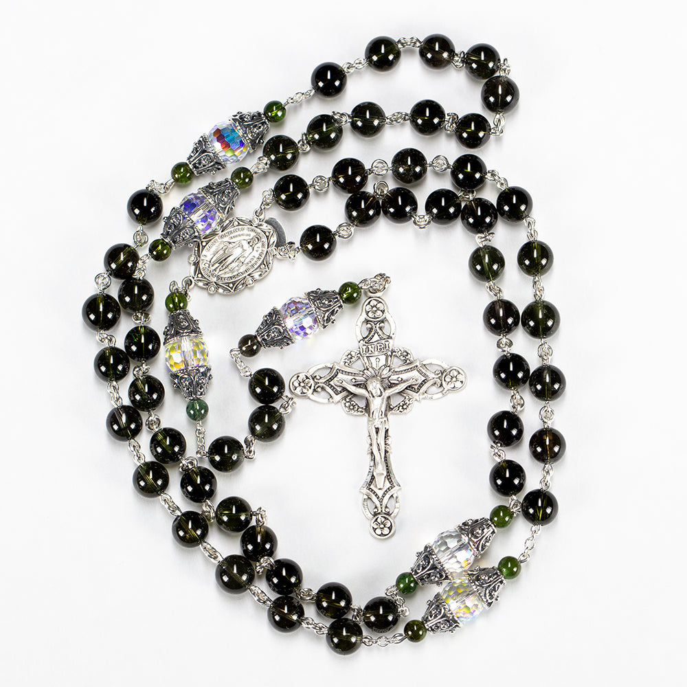 Green Tourmaline Gemstone Catholic Women's Rosary