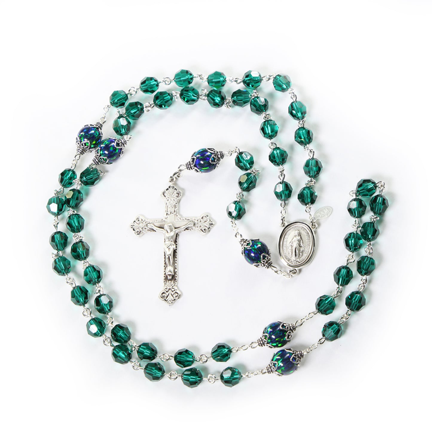 Green Swarovski & Opal Rosary