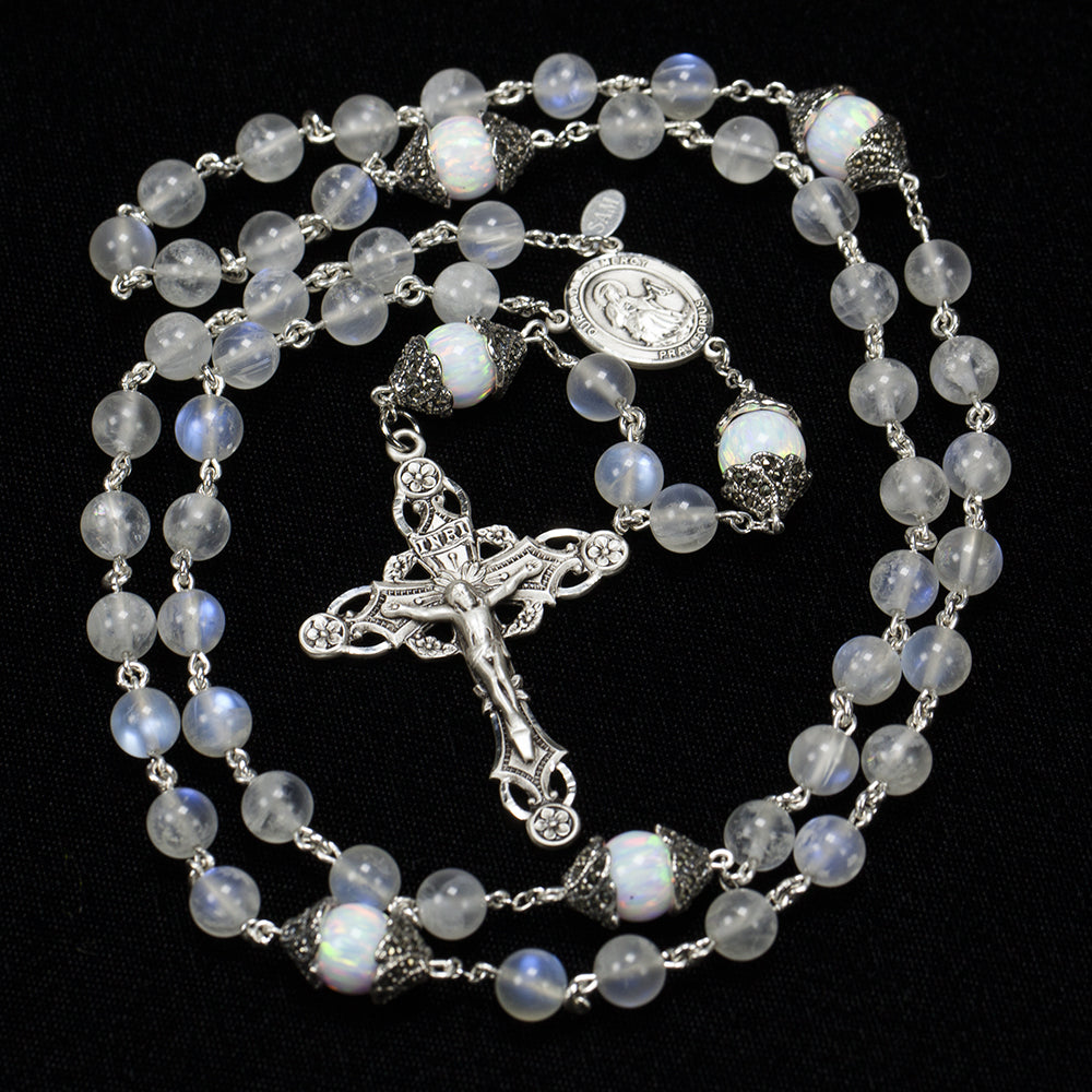 Rainbow Moonstone Opal Rosary