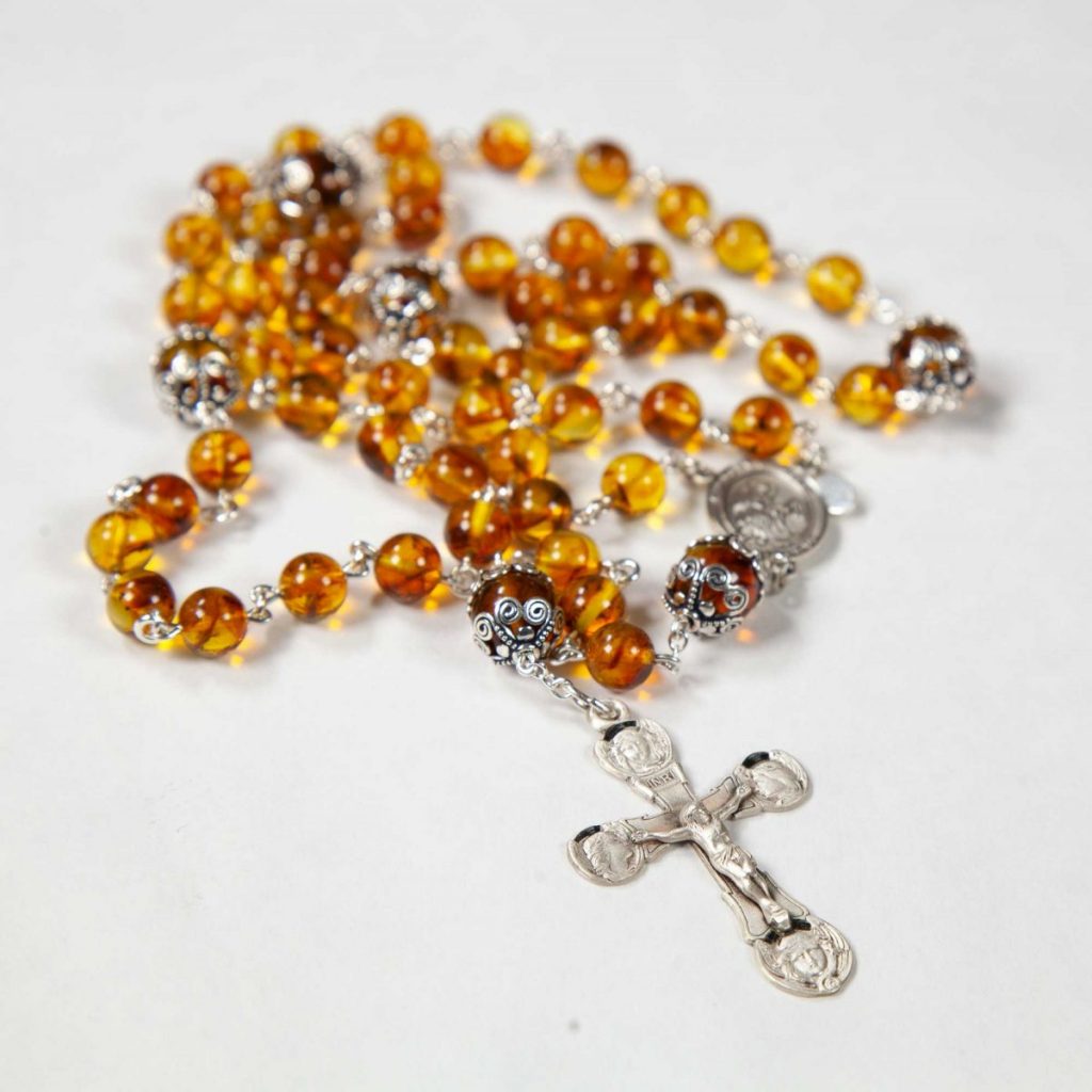 Golden Amber Catholic Women's Rosary