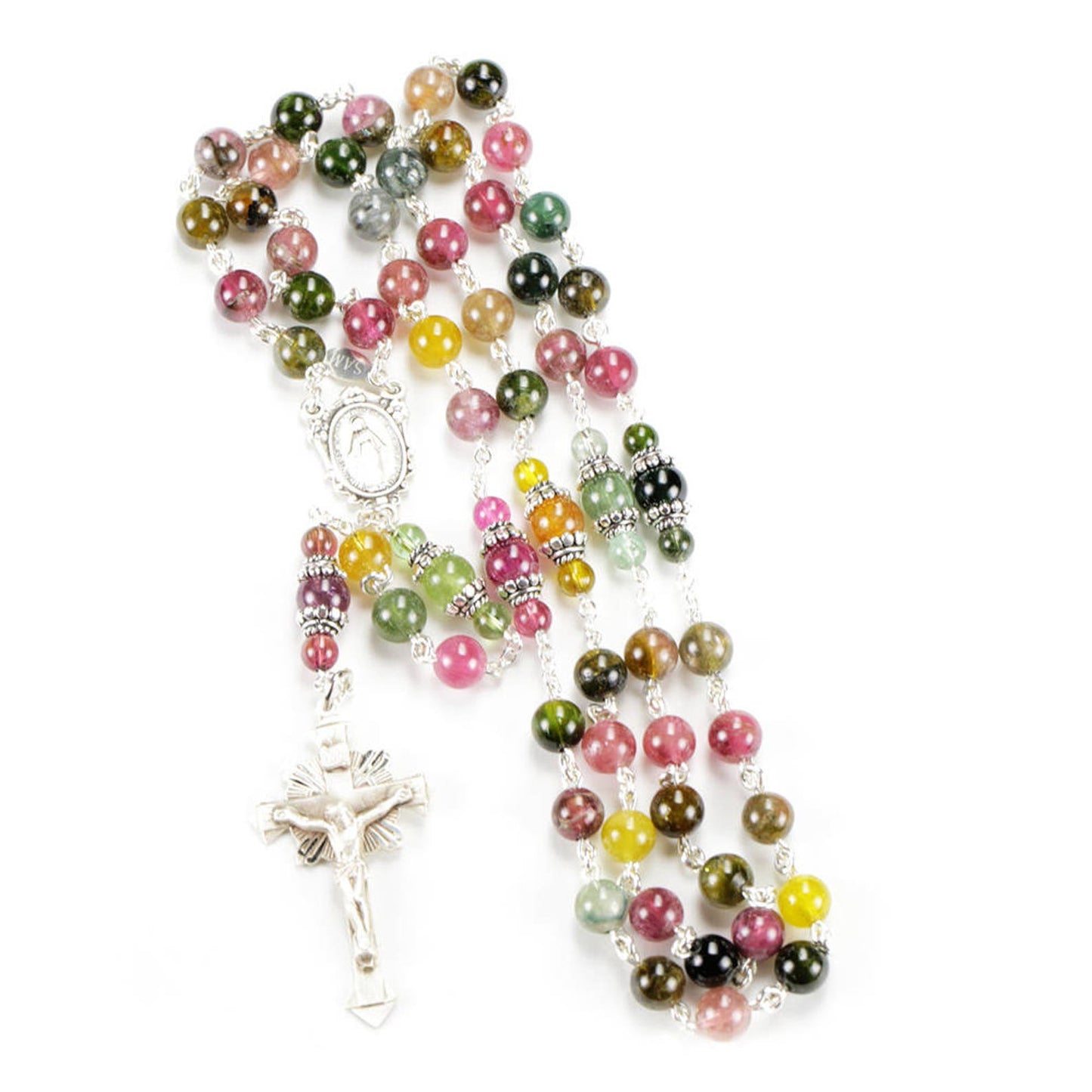 Catholic Women's Rosary Handmade with Tourmaline and Sterling Silver