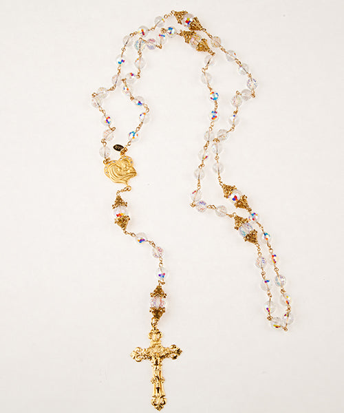 Swarovski Multi-faceted AB Crystal Rosary